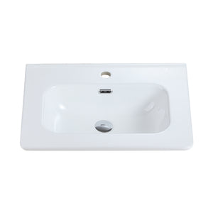 English Elm BB0424Y301, Glossy White Ceramic Integrated Sink – Durable Seamless Design, Easy-Clean Elegant Basin (97) W1865128405