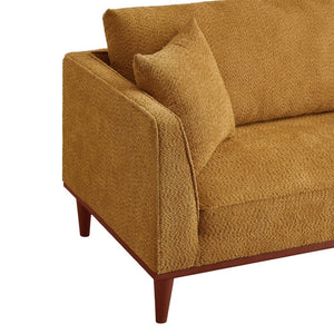 English Elm Indoor Boucle Chaise Lounge with Detachable Ottoman Convertible Daybed Bedroom Reading Nook Orange W5515P438685