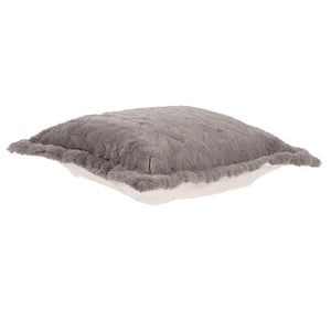 Howard Elliott Puff Ottoman Cushion - Luxurious Faux Fur Cover & Foam For Stylish Home Decor Transformation Gray 100% Polyester 310-1093p-howard-elliott
