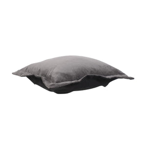 Howard Elliott Puff Ottoman Cover & Cushion - Luxurious Hand-sewn Faux Fur With Unique Ribbed Design For Comfort Gray 88% Poly,12% Nylon 310-1346p-howard-elliott