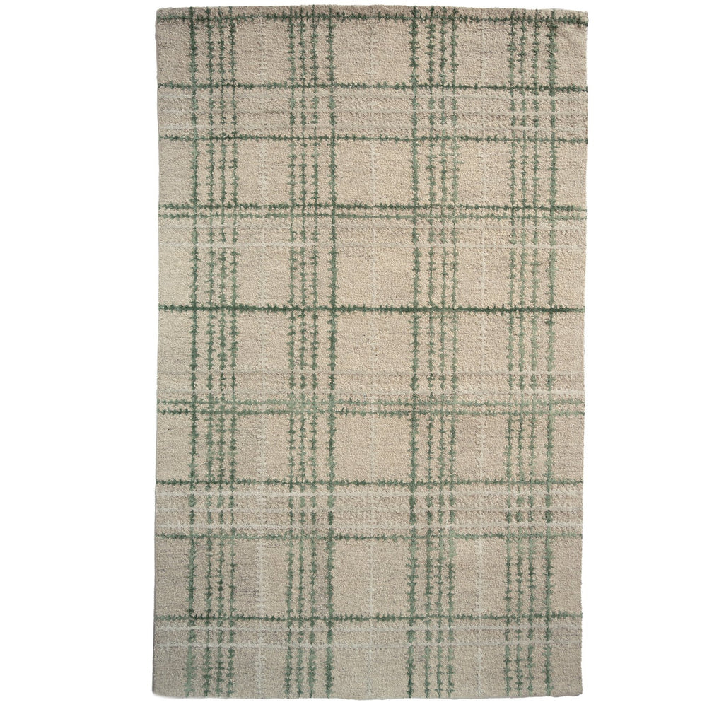 Capel Rugs Tartan Area Rug: Timeless Scottish Plaid Design, Hand-tufted Luxury Blend For Modern Sophistication Moss, Tan 85% Wool,15% Viscose 3100rs05000800250