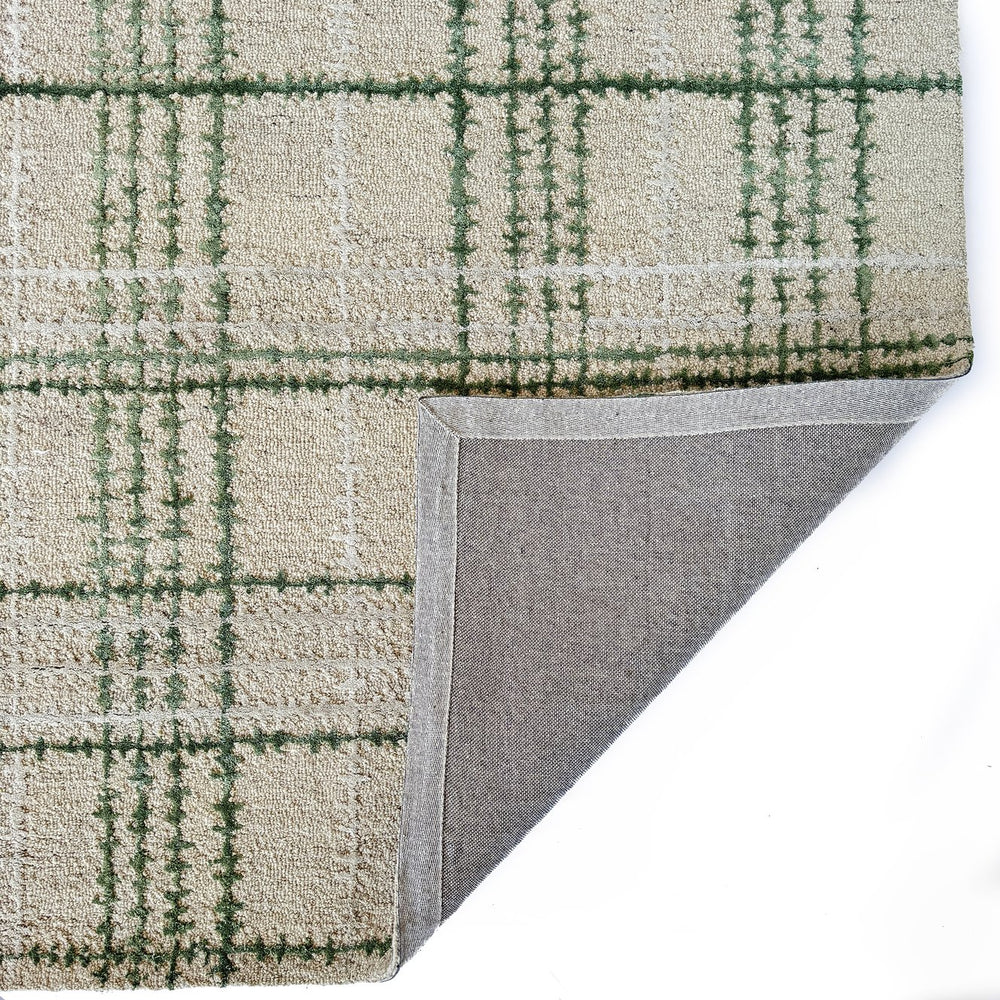 Capel Rugs Tartan Area Rug: Timeless Scottish Plaid Design, Hand-tufted Luxury Blend For Modern Sophistication Moss, Tan 85% Wool,15% Viscose 3100rs05000800250