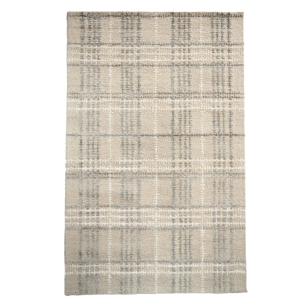 Capel Rugs Tartan Area Rug: Timeless Scottish Plaid Design, Hand-tufted Luxury Blend For Modern Sophistication Earl Grey, Ivory 85% Wool,15% Viscose 3100rs05000800320