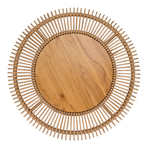 New Pacific Direct Alani Rattan Round Coffee Table w/ Wood Top Honey 39.5 x 39.5 x 18