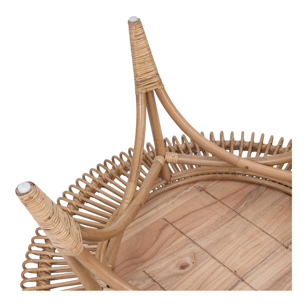 New Pacific Direct Alani Rattan Round Coffee Table w/ Wood Top Honey 39.5 x 39.5 x 18