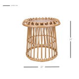 New Pacific Direct Galia Rattan Round Side/ End Table w/ Wood Top Honey 22 x 22 x 22