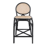 New Pacific Direct Kalyna Rattan Counter Stool - Set of 2 Black/Natural 20 x 21.5 x 38.5