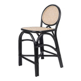 New Pacific Direct Kalyna Rattan Counter Stool - Set of 2 Black/Natural 20 x 21.5 x 38.5