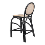 New Pacific Direct Kalyna Rattan Counter Stool - Set of 2 Black/Natural 20 x 21.5 x 38.5