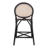 New Pacific Direct Kalyna Rattan Counter Stool - Set of 2 Black/Natural 20 x 21.5 x 38.5