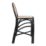 New Pacific Direct Kalyna Rattan Counter Stool - Set of 2 Black/Natural 20 x 21.5 x 38.5