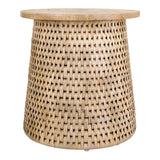 Kamari Rattan Side/End Table w/ Wood Top Natural 3100011-N New Pacific Direct