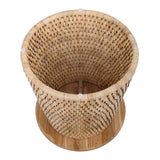 Kamari Rattan Side/End Table w/ Wood Top Natural 3100011-N New Pacific Direct