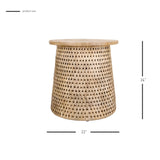 Kamari Rattan Side/End Table w/ Wood Top Natural 3100011-N New Pacific Direct