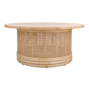 Brisa Rattan Coffee Table w/ Wood Top Natural 3100012 New Pacific Direct