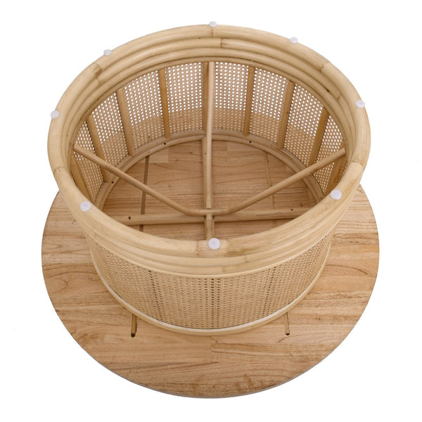 Brisa Rattan Coffee Table w/ Wood Top Natural 3100012 New Pacific Direct