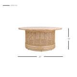 Brisa Rattan Coffee Table w/ Wood Top Natural 3100012 New Pacific Direct