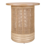 Brisa Rattan Side/End Table w/ Wood Top Natural 3100013 New Pacific Direct