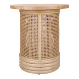 Brisa Rattan Side/End Table w/ Wood Top Natural 3100013 New Pacific Direct