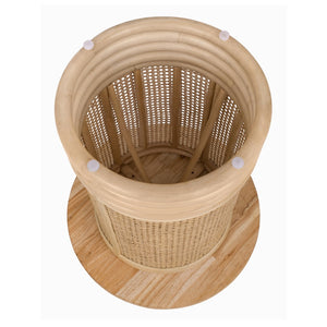 Brisa Rattan Side/End Table w/ Wood Top Natural 3100013 New Pacific Direct