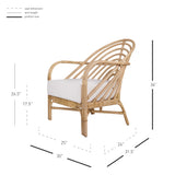 Lana Rattan Accent Arm Chair Natural 3100015-N New Pacific Direct