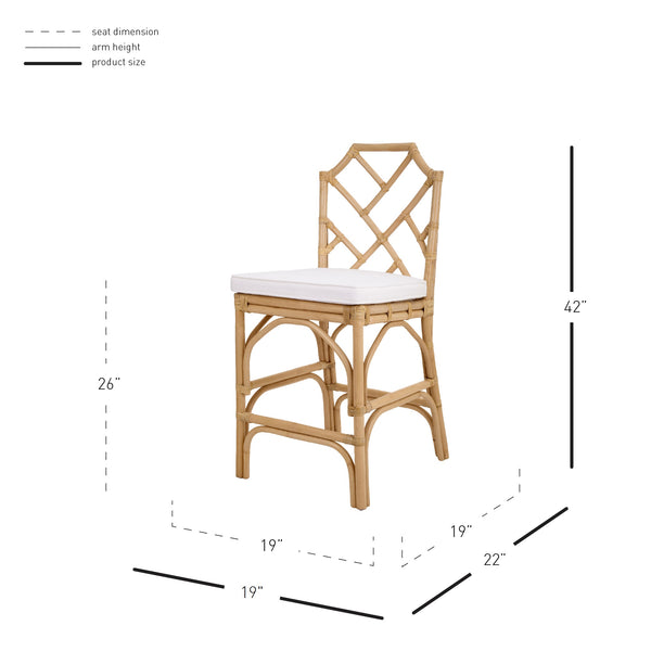 Kara Rattan Counter Stool - Set of 2 Natural, Natural Legs 3100017-N New Pacific Direct