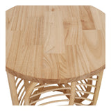 Ayra Rattan Side/End Table w/ Wood Top Natural 3100019 New Pacific Direct