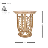 Ayra Rattan Side/End Table w/ Wood Top Natural 3100019 New Pacific Direct