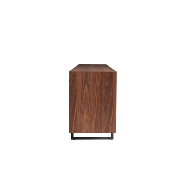 EuroStyle Anderson Walnut Veneer Sideboard with Steel Base Soft Close Drawers and Cable Management 31008GRY-A