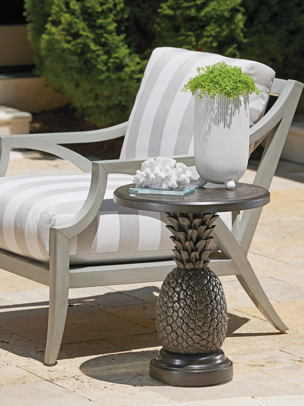 Lexington Tommy Bahama Outdoor Pineapple Table - Elevate Your Outdoor Oasis With A Unique Accent For Refreshments & Style Gray Brown Wood 3100-202