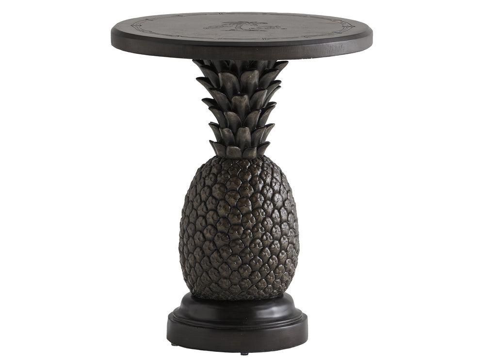 Lexington Tommy Bahama Outdoor Pineapple Table - Elevate Your Outdoor Oasis With A Unique Accent For Refreshments & Style Gray Brown Wood 3100-202