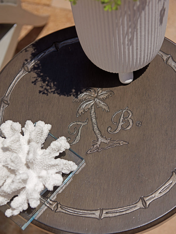 Lexington Tommy Bahama Outdoor Pineapple Table - Elevate Your Outdoor Oasis With A Unique Accent For Refreshments & Style Gray Brown Wood 3100-202