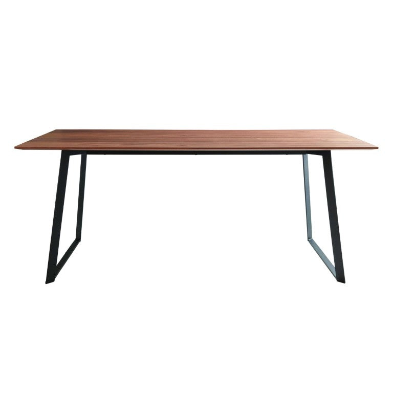 EuroStyle Anderson Walnut Veneer Rectangular Dining Table Seats 6 with Powder Coated Steel Base 31010WAL-KIT