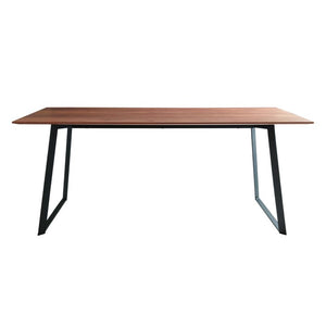 EuroStyle Anderson Walnut Veneer Rectangular Dining Table Seats 6 with Powder Coated Steel Base 31010WAL-KIT