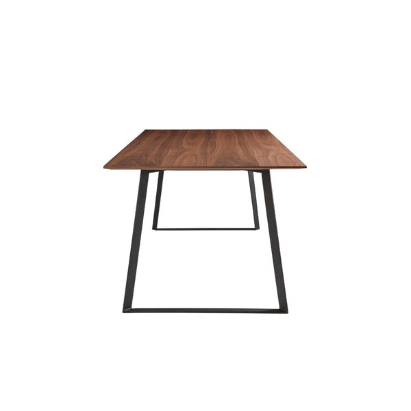 EuroStyle Anderson Walnut Veneer Rectangular Dining Table Seats 6 with Powder Coated Steel Base 31010WAL-KIT