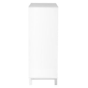 EuroStyle Birmingham Gloss White Lacquer Storage Cabinet with Push Open Doors and Steel Legs 31017WHT-KIT