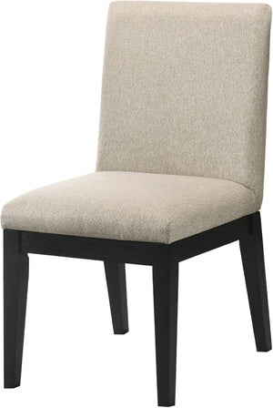 English Elm Contemporary Upholstered Dining Chairs Set of Two Oatmeal Fabric Kitchen Seating B011P446660