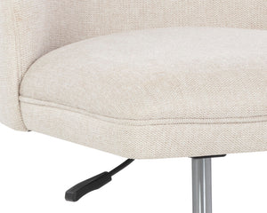 Sunpan Kenna Office Chair - Modern Minimalist Design with Adjustable Height and Gold Steel Base for Mobility Belfast Oatmeal