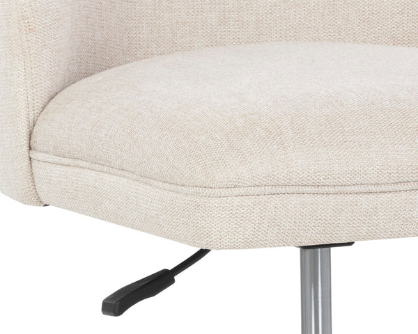 Sunpan Kenna Office Chair - Modern Minimalist Design with Adjustable Height and Gold Steel Base for Mobility Belfast Oatmeal