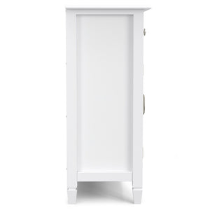 English Elm Connaught Solid Pine Entryway Cabinet White Lacquer Finish with Drawers and Shelves B136P436039