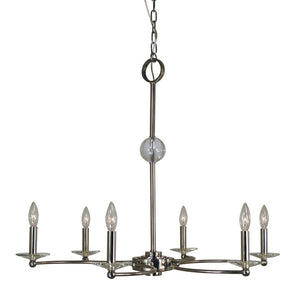 Framburg 6-light Whimsical Pirouette Chandelier With Elegant Crystal Bobeches For Glamorous Spaces Polished Nickel Metal 3108 Pn