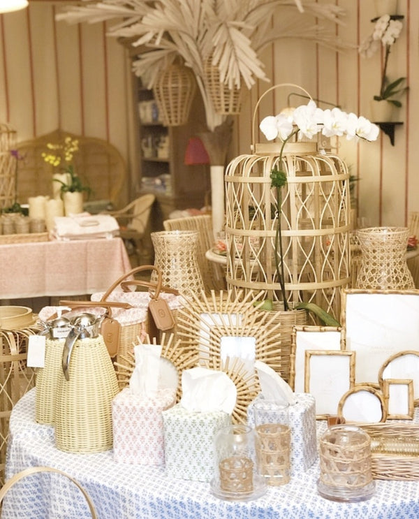 Chelsea House Harbour Rattan Lantern Large 44"H Coastal Lattice Floor Lantern—Handwoven Natural Finish, Statement Accent 31080310