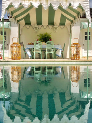 Chelsea House Harbour Rattan Lantern Large 44"H Coastal Lattice Floor Lantern—Handwoven Natural Finish, Statement Accent 31080310