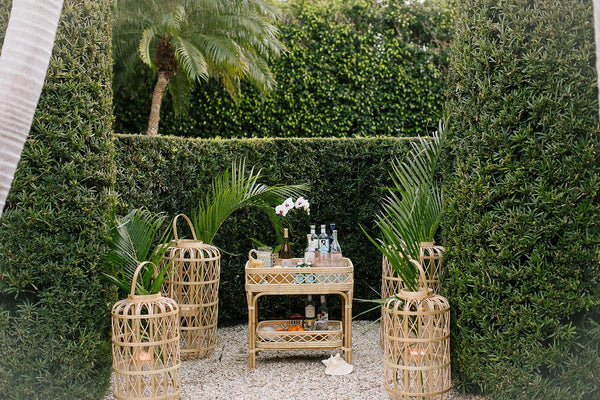 Chelsea House Harbour Rattan Lantern Large 44"H Coastal Lattice Floor Lantern—Handwoven Natural Finish, Statement Accent 31080310