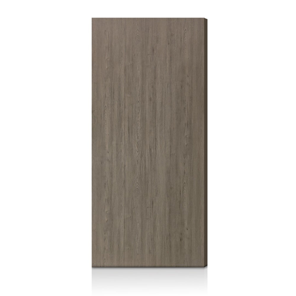 English Elm 36 in Flush Hollow Core Interior Door Slab with Gray Wood Grain Melamine Finish B2763P486371