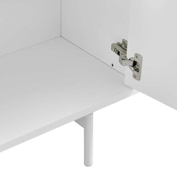 EuroStyle Bodie Scandinavian Two Tone Oak Veneer Coffee Table with Cabinet Storage Steel Legs 31084WHT