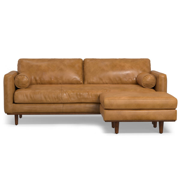 English Elm Morrison 89-Inch Leather Sofa And Ottoman Set – Mid-Century Modern Comfort For Stylish Living Spaces B136P199262