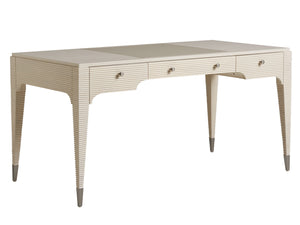 Lexington Sligh Roslyn Writing Desk - Elegant Art Deco Design With Leather Top, Storage Drawers & Timeless Charm Opaline Wood 310-411