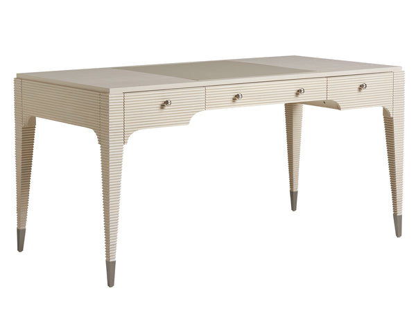 Lexington Sligh Roslyn Writing Desk - Elegant Art Deco Design With Leather Top, Storage Drawers & Timeless Charm Opaline Wood 310-411