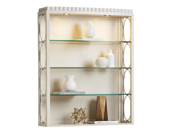 Lexington Sligh Birkdale Deck - Elegant Hollywood Regency Design With Led Lighting & Adjustable Glass Shelves Opaline Wood 310-441